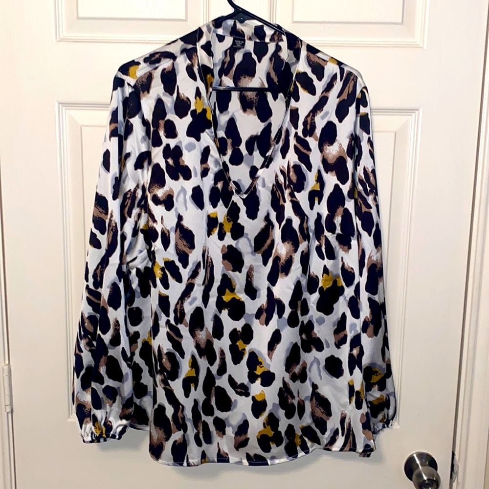 All over Print Notched Neck Blouse